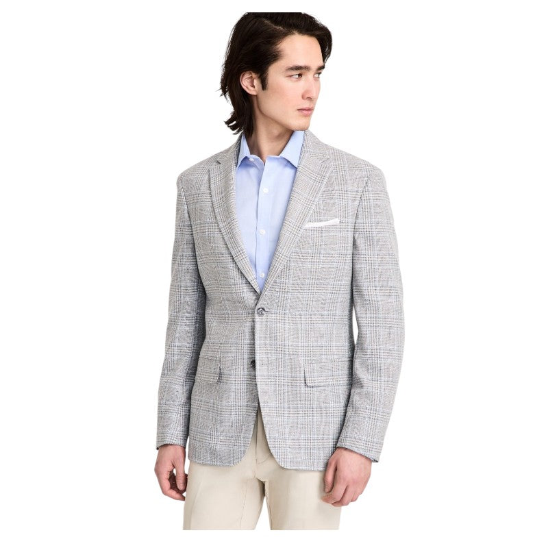 Tommy Hilfiger Mens Modern fit Sport Coat Blazer 38 R Light Grey Plaid Stretch