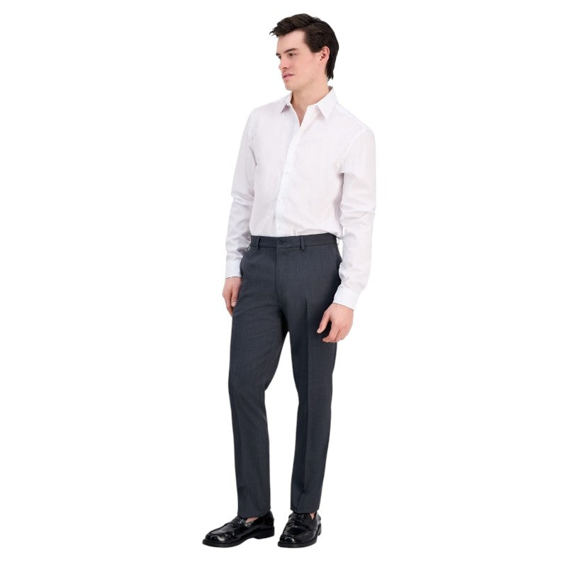 Dkny Mens Modern fit Dress Pants 34 / 30 Charcoal Grey Solid Stretch