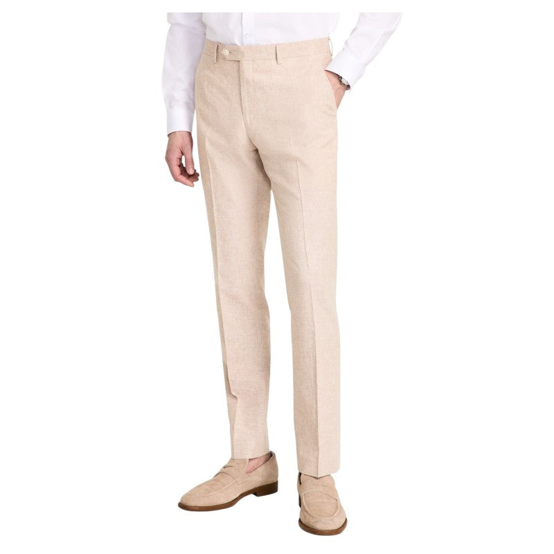 Tommy Hilfiger Mens Modern fit Dress Pants 33 / 32 Beige Solid Linen