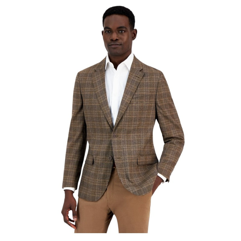 Nautica Mens Modern fit Sport Coat Blazer 36 S Brown Plaid