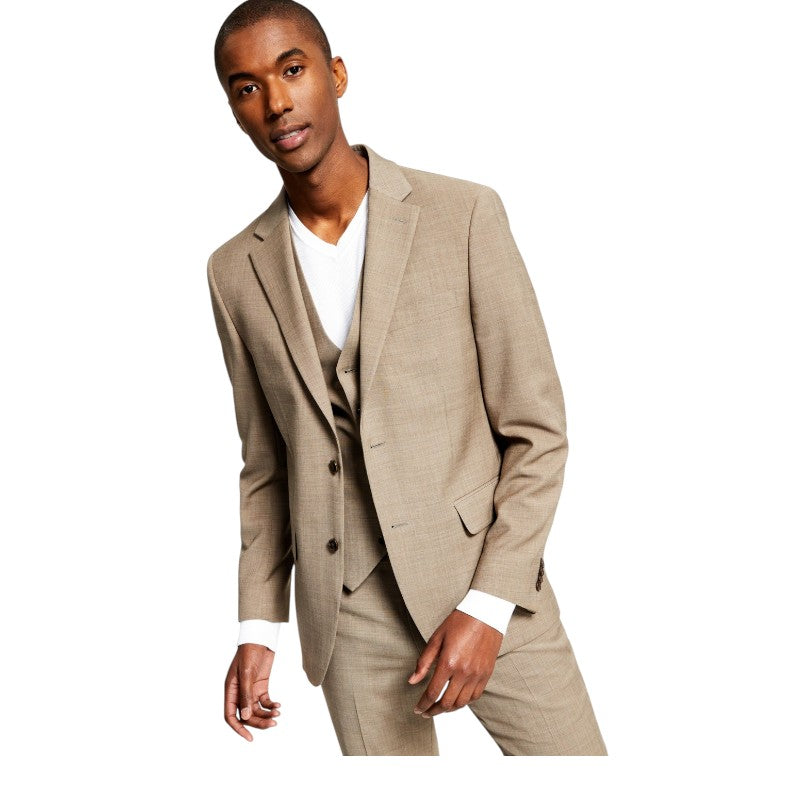 Tommy Hilfiger Mens Modern fit Suit Jacket Blazer 46 R Beige Solid Stretch
