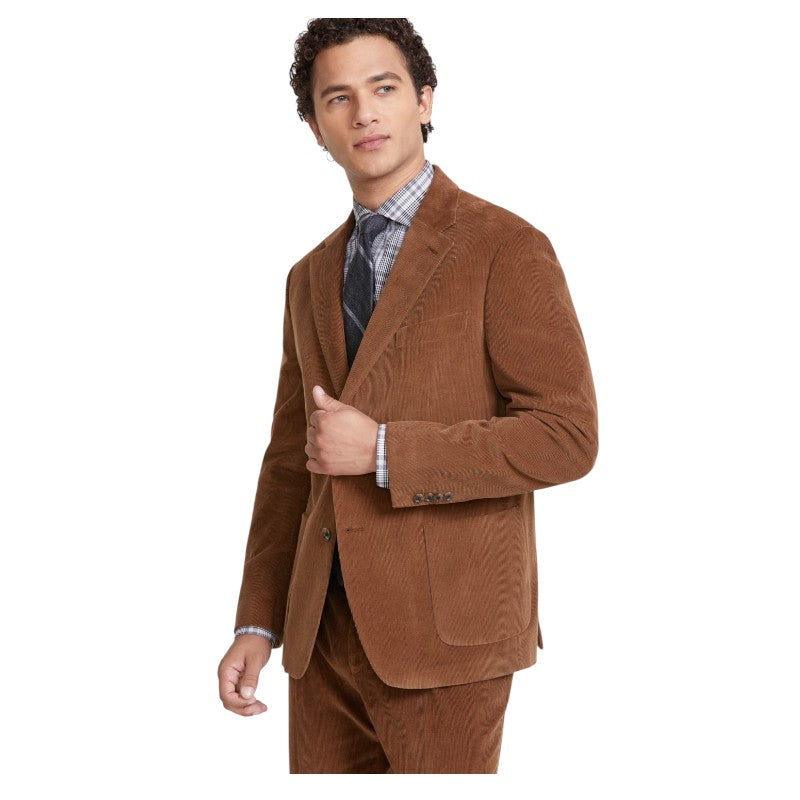 Tommy Hilfiger Mens Modern fit Corduroy Suit Jacket Blazer 44 L Brown Solid