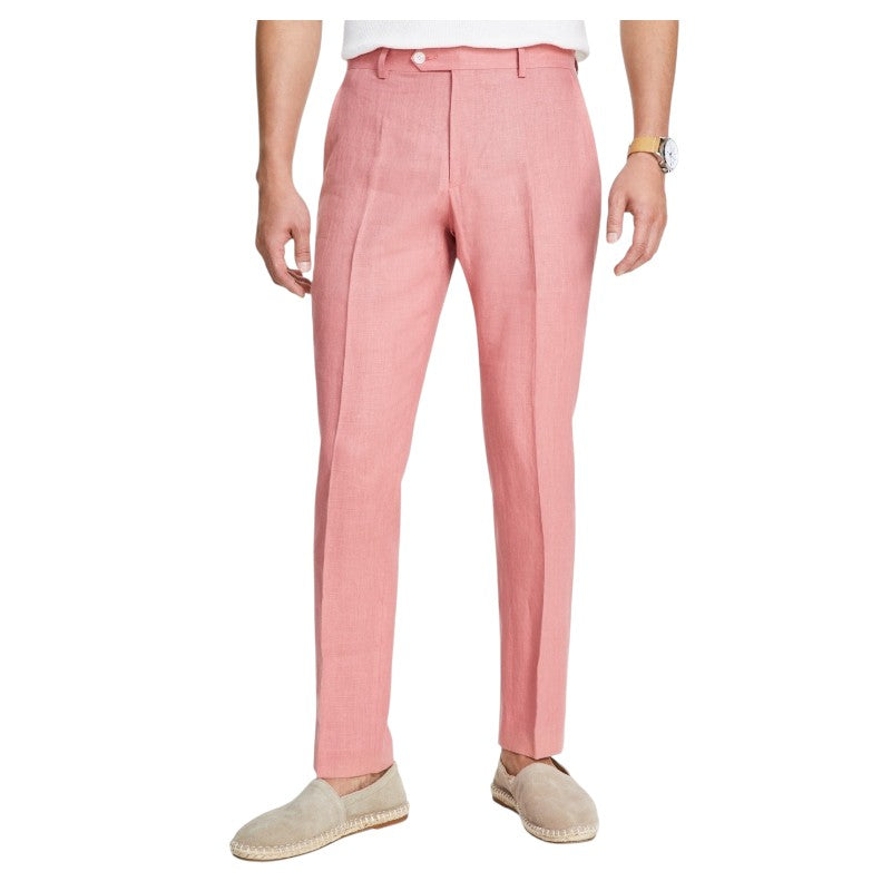 Tommy Hilfiger Mens Modern fit Dress Pants 30 / 32 Red Solid Linen