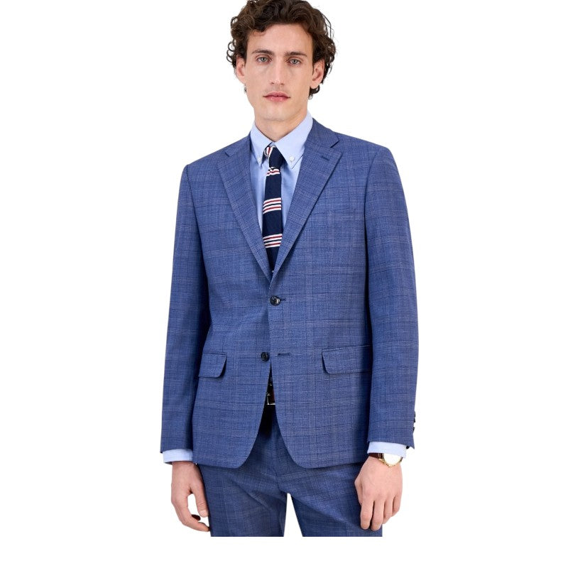 Tommy Hilfiger Mens Modern fit Suit Jacket Blazer 40 S Blue Plaid Stretch