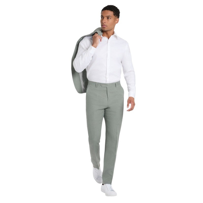 Tommy Hilfiger Mens Modern fit Linen Dress Pants 33 / 30 Sage Green Solid