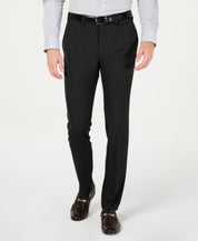 Kenneth Cole Mens Slim fit Dress Pants 36 / 34 Black Solid Stretch