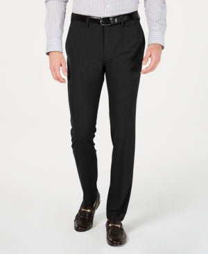 Kenenth Cole Mens Skinny fit Dress Pants 36 / 34 Black Solid Stretch