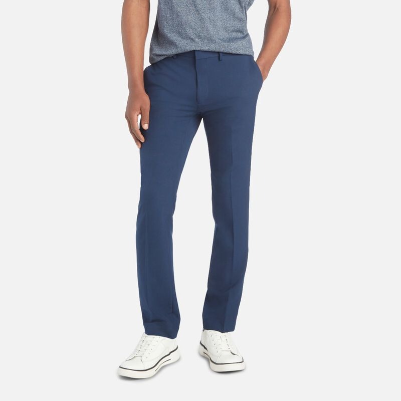 Kenneth Cole Mens Skinny fit Dress Pants 36 / 32 Blue Solid Stretch