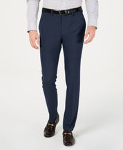 Kenenth Cole Mens Skinny fit Dress Pants 33 / 32 Navy Blue Solid Stretch