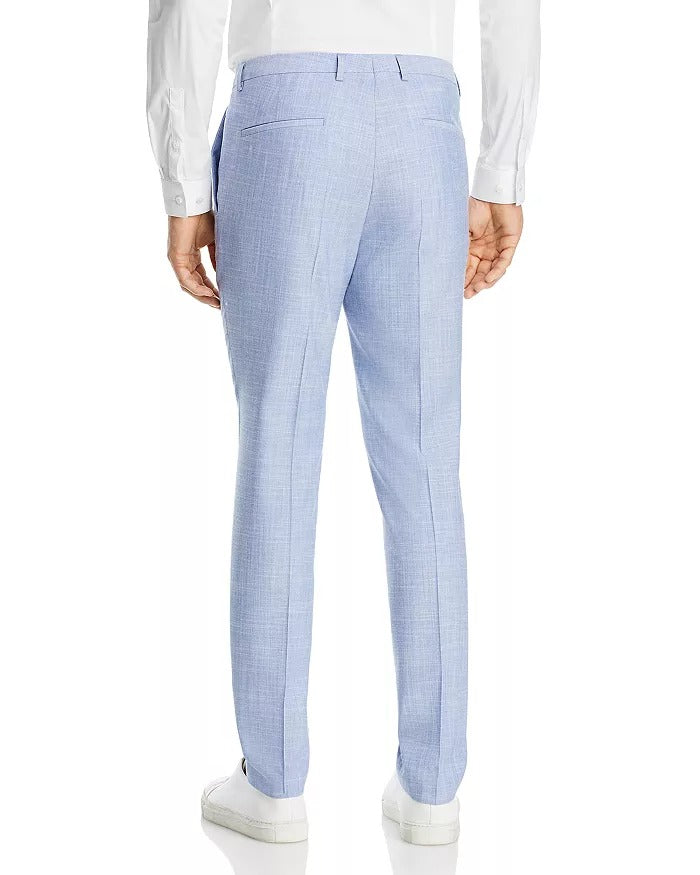 HUGO BOSS Mens Hesten Melange Extra Slim Fit Suit Dress Pants 34 x 32 Light Blue