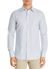 Canali Mens Modern Fit Circle Print Sport Shirt Large Blue / White