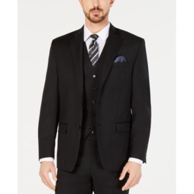 Lauren Ralph Lauren Men Classic fit Suit Jacket Blazer 46 R Black Solid Stretch