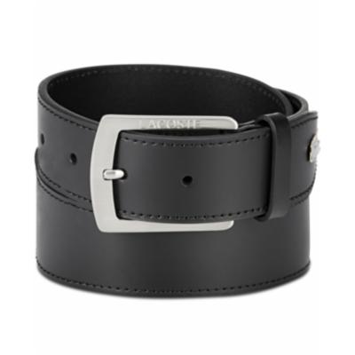 Lacoste Men's Logo Buckle Leather Belt Black 30