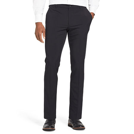Van Heusen Mens Slim fit Dress Pants 32 / 30 Black Solid