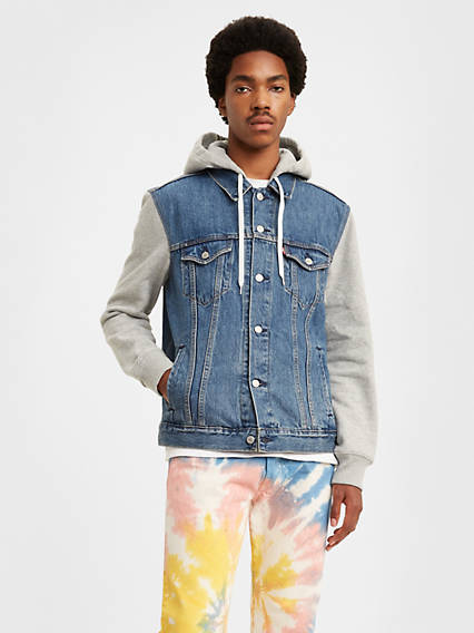 Levi's Mens Regular fit Coat Small Blue Solid Hooded