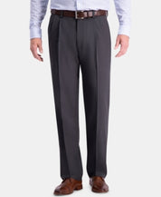 Haggar Men's Cool 18 Pro Classic Fit Suit Dress Pants Dark Heather Grey 32 x 30