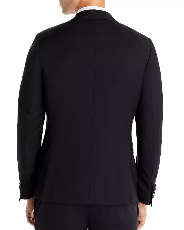 Paul Smith Mens Slim fit 2 Piece Tuxedo Suit 40 R / 32 Waist Black Solid Stretch