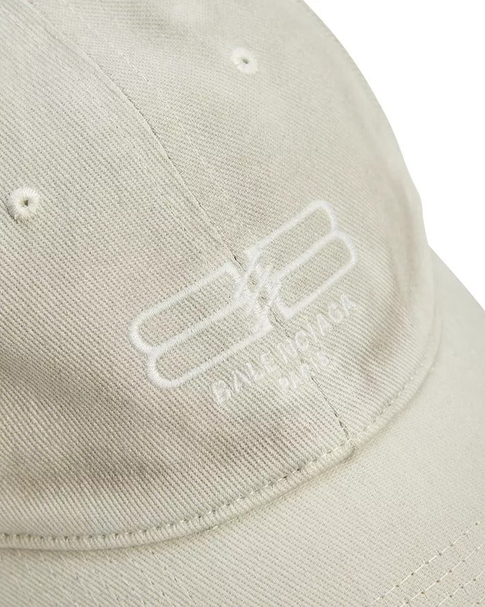 Balenciaga Men's Bb Paris Icon Cap Baseball Hat Large Off White