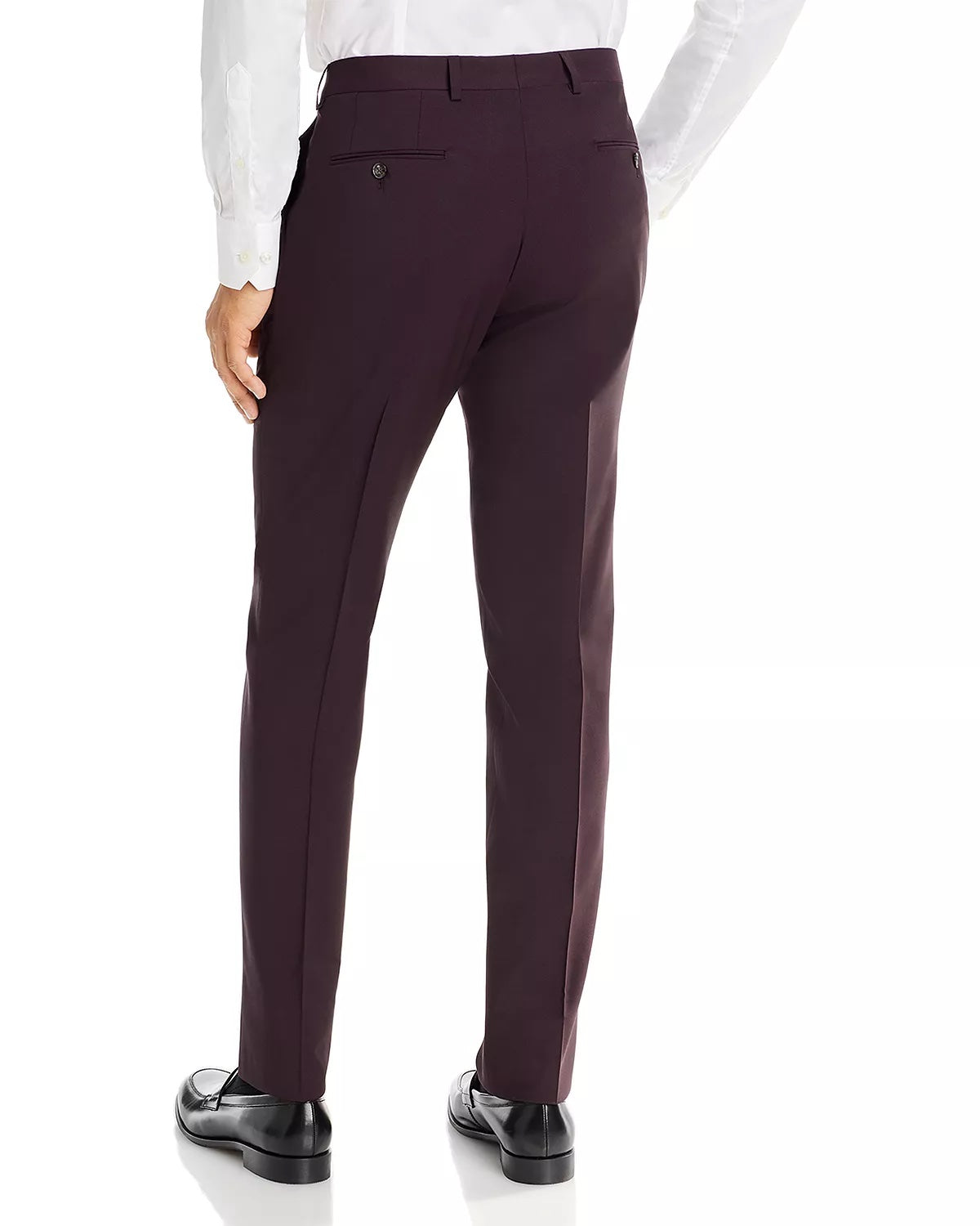 Robert Graham Wool & Mohair Slim Fit Dress Pants Size 33 Wine Red Burgundy Wool