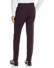 Robert Graham Wool & Mohair Slim Fit Dress Pants Size 33 Wine Red Burgundy Wool
