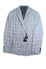 AX Armani Exchange Men's Slim-Fit Plaid Suit Jacket Light Blue 40S