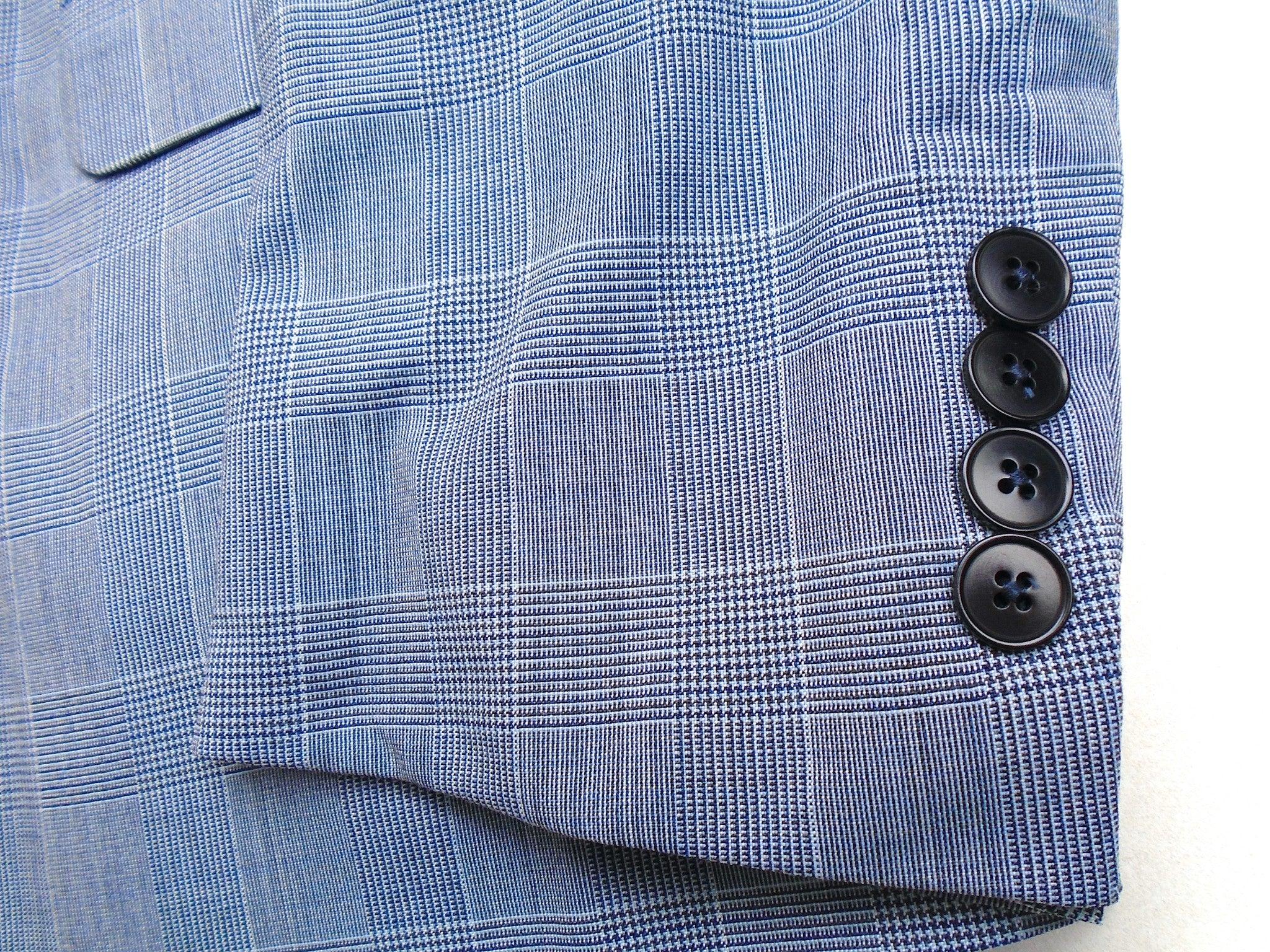AX Armani Exchange Men's Slim-Fit Plaid Suit Jacket Light Blue 40S