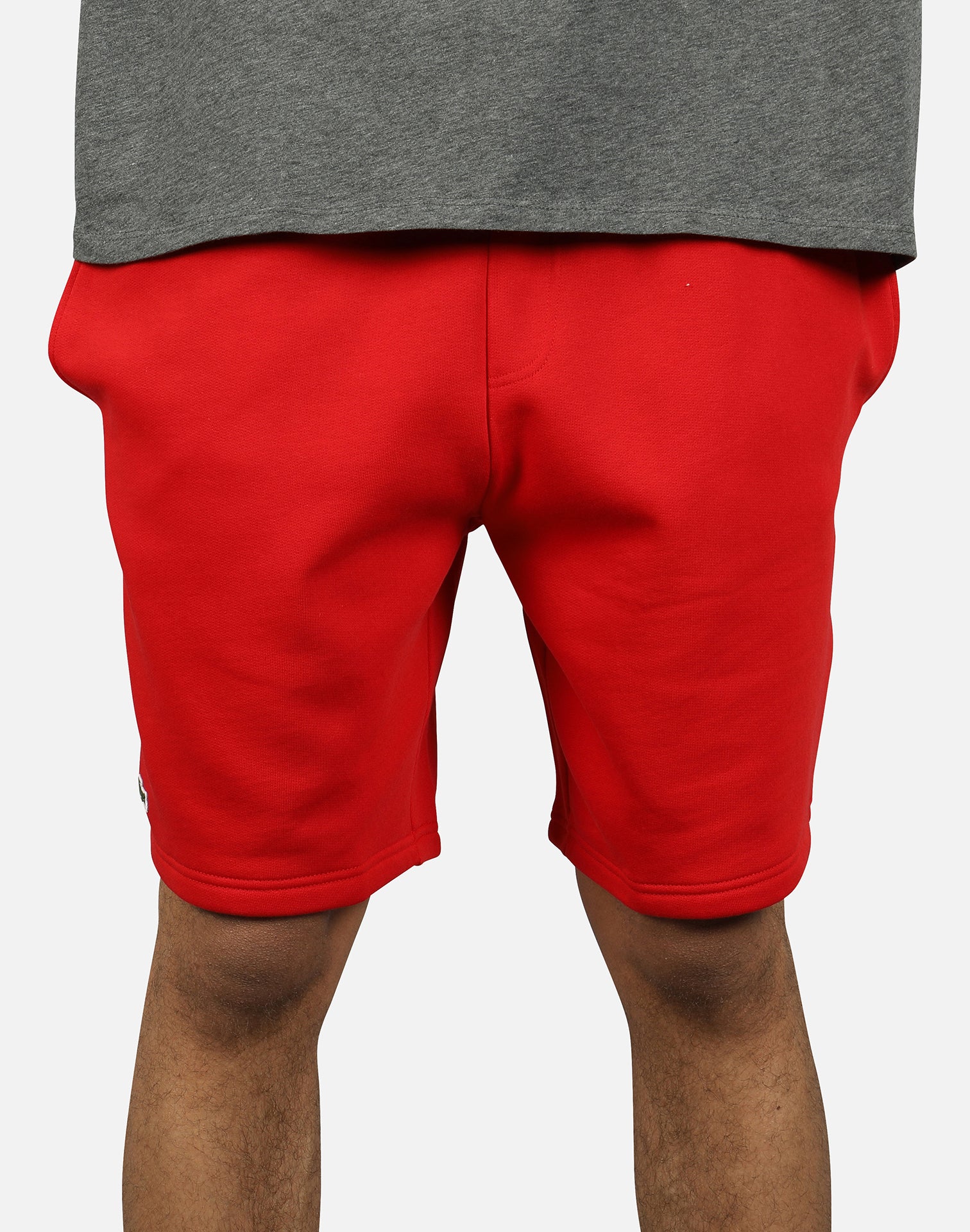 Lacoste Men's Red Elastic Waist Fleece Shorts Large