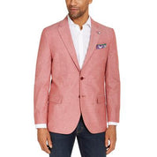 Nautica Mens Modern fit Sport Coat Blazer 42 R Light  Red Solid Stretch
