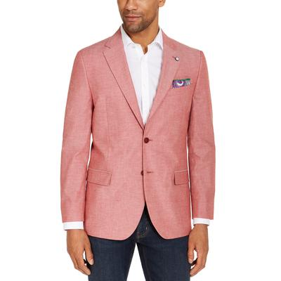 Nautica Mens Modern fit Sport Coat Blazer 40 R Light Red Solid Stretch