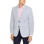 Nautica Mens Modern fit Seersucker Sport Coat Blazer 38 R Light Blue Striped