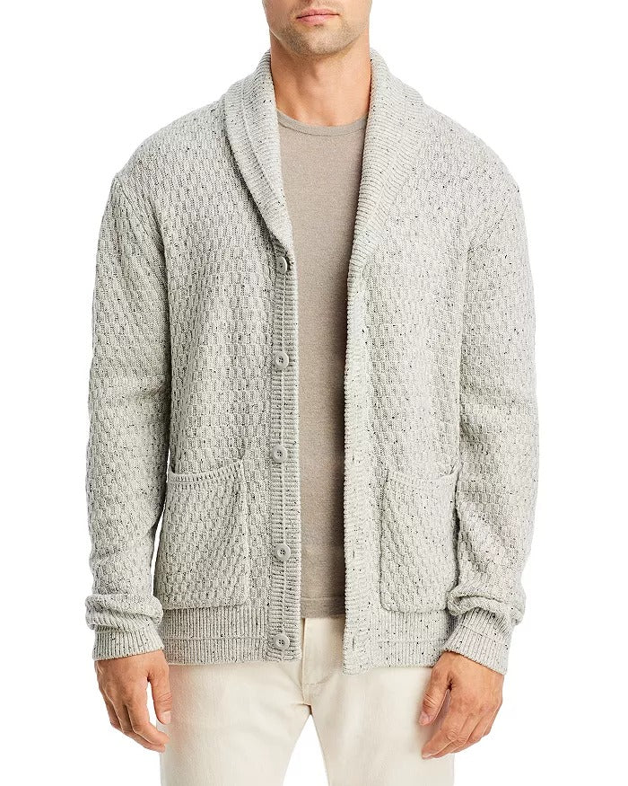 Liverpool Los Angeles Birdseye Cardigan Sweater Medium Light Grey