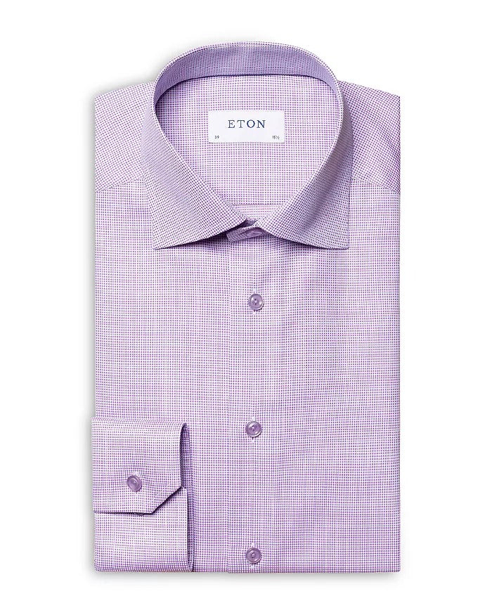 Eton Mens Contemporary Fit Dobby Dress Shirt 15 / 38 Purple