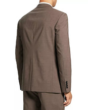 Theory Mens Chambers Slim Fit Suit Jacket 38S Brown Wool Stretch