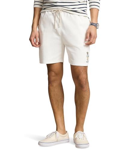 Polo Ralph Lauren Men's 6" Polo Bear Jersey Drawstring Shorts White Small