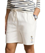 Polo Ralph Lauren Men's 6" Polo Bear Jersey Drawstring Shorts White Small