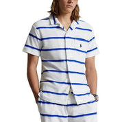 Polo Ralph Lauren Men Regular fit Short Sleeve Button-Up Shirt Medium White Blue