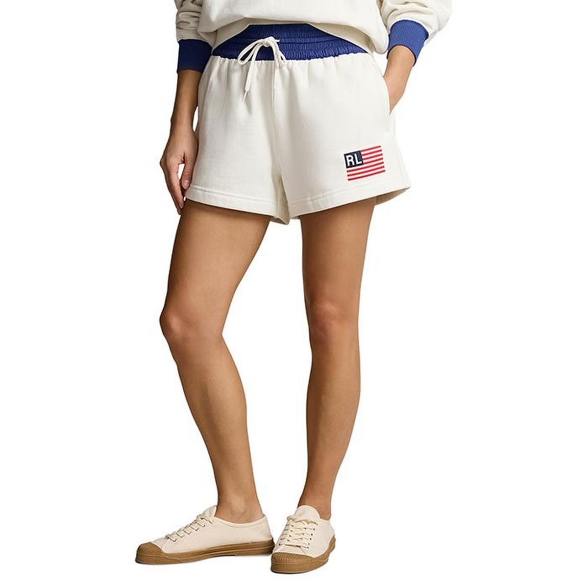 Polo Ralph Lauren Womens American Flag Drawstring Shorts XL White