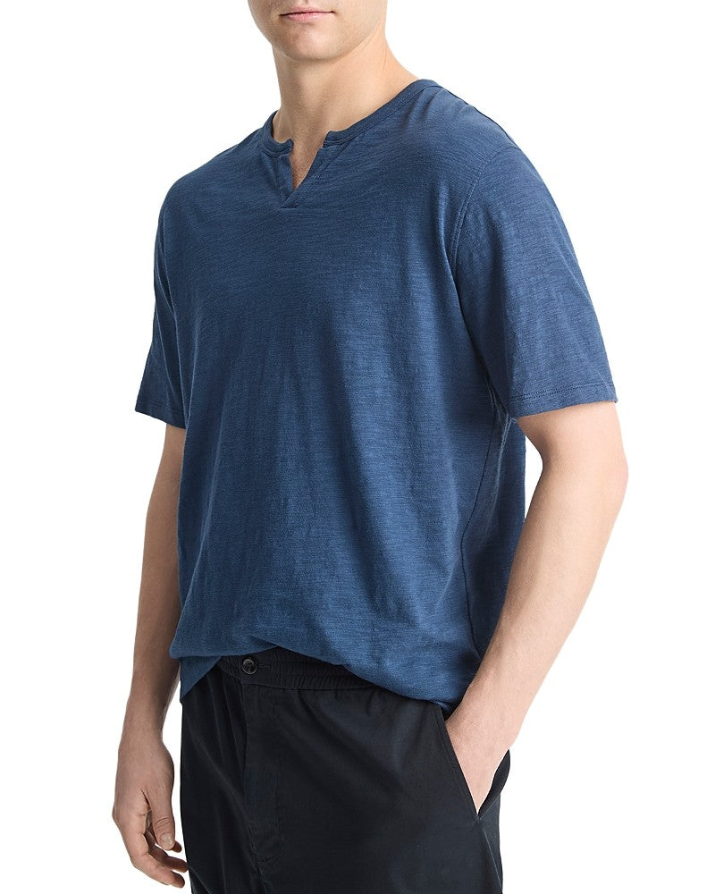 Vince Mens Regular fit Short Sleeve T-Shirt Shirt Medium Blue Solid