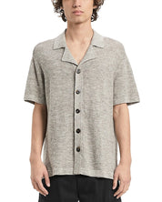 Vayder Mens Regular fit Short Sleeve Button-Up Sweater XL Collared Beige