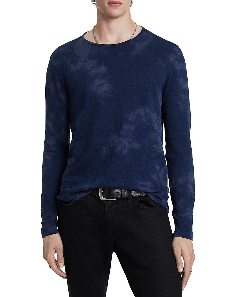 John Varvatos Bristol Mens Long Sleeve Crewneck T Shirt Blue Medium