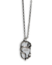 Alexander McQUEEN Mens Snake & Skull Pendant Necklace Silver Brass ITALY