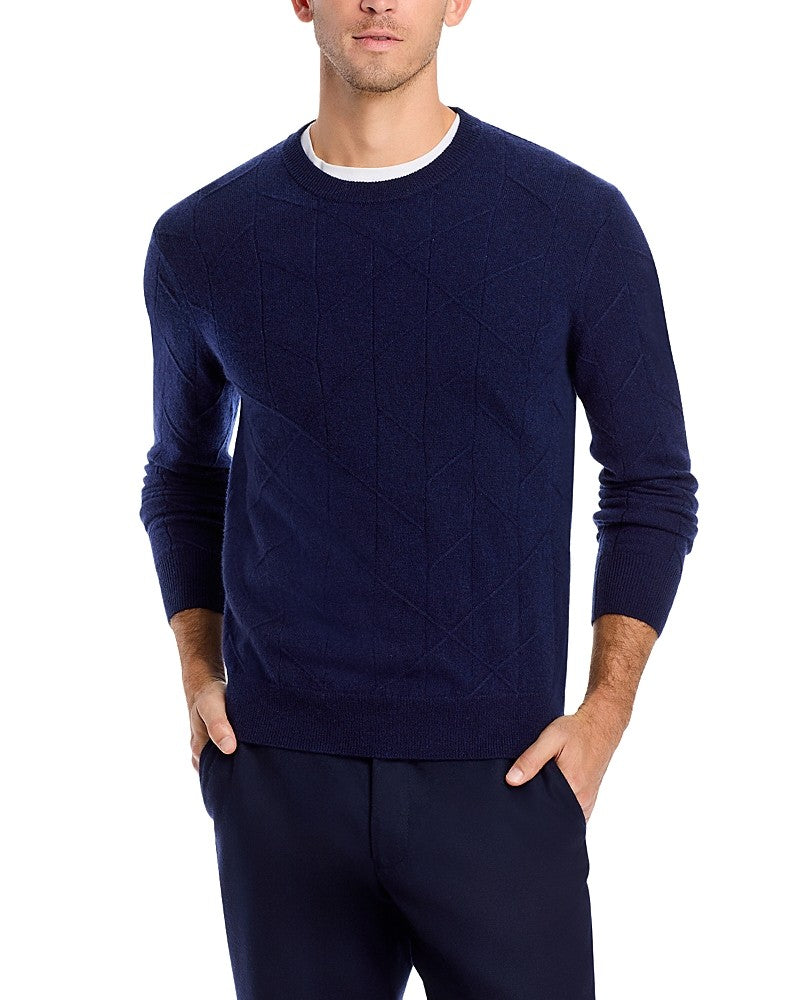 The Men's Store At Private Label CASHMERE Crewneck Sweater XXL Blue Solid