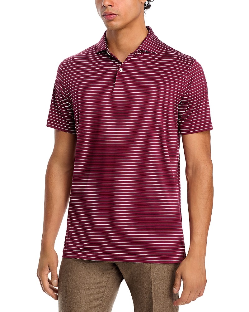 Peter Millar Mens Short Sleeve Polo Shirt Large Red Striped