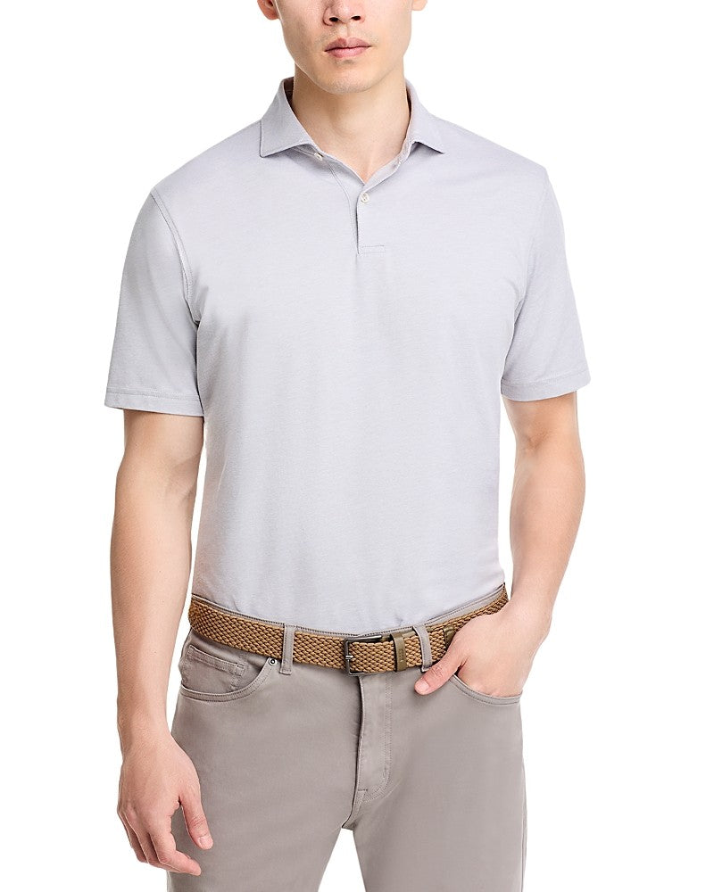 Peter Millar Mens Albatross Pique Short Sleeve Polo Shirt Small Grey