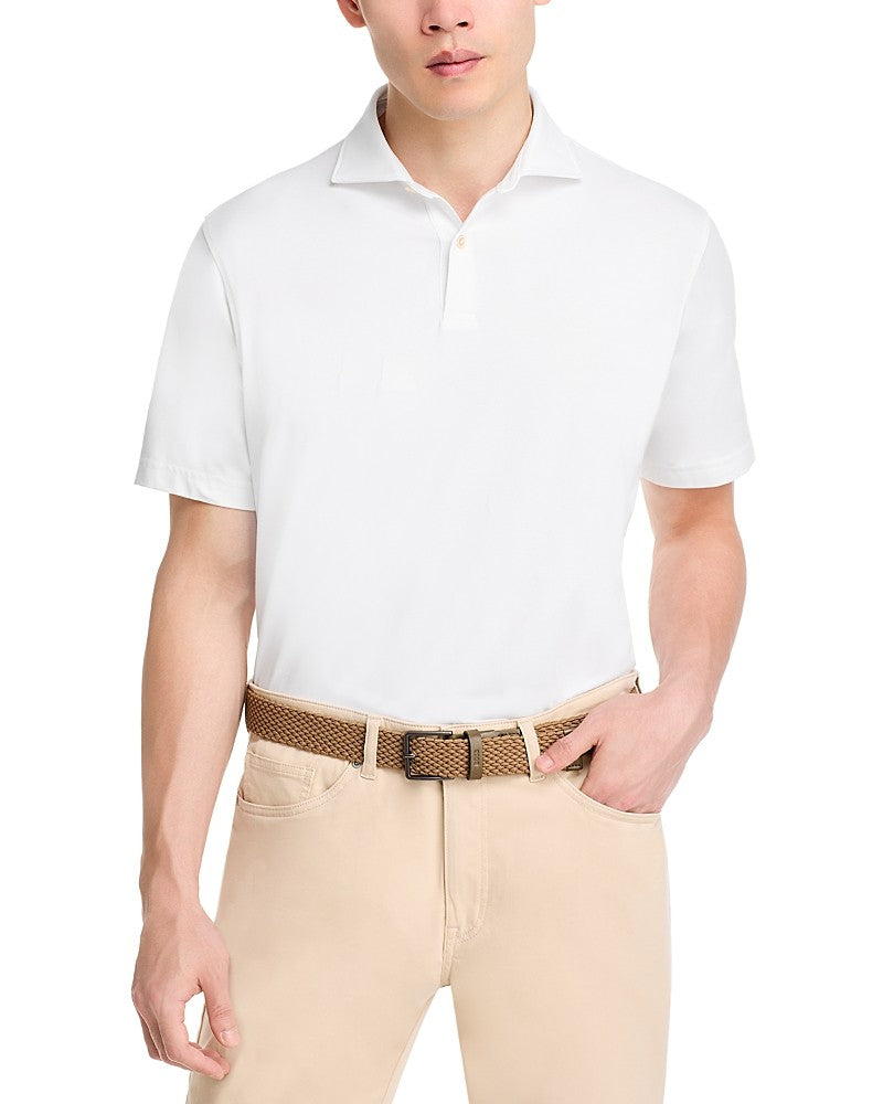 Peter Millar Mens Short Sleeve Polo Shirt XL White Solid