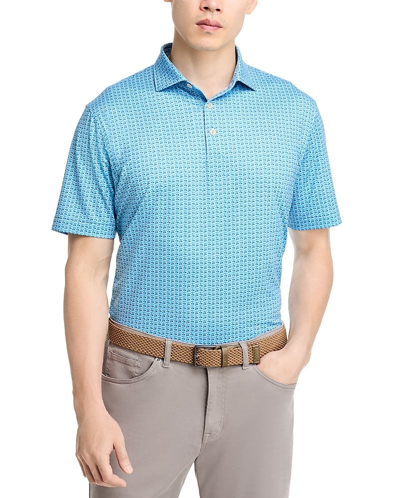 Peter Millar Mens Regular fit Short Sleeve Polo Shirt Large Blue