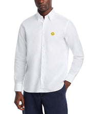 Joshua Sanders Mens Oxford Pixel Button Up Shirt White Large