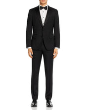 Hugo Boss Mens H-Huge Slim Fit Tuxedo Suit 40R / 35W Two Button Black