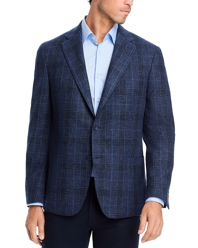 Vince Mens Slim fit Sport Coat Blazer 38 S Blue Plaid