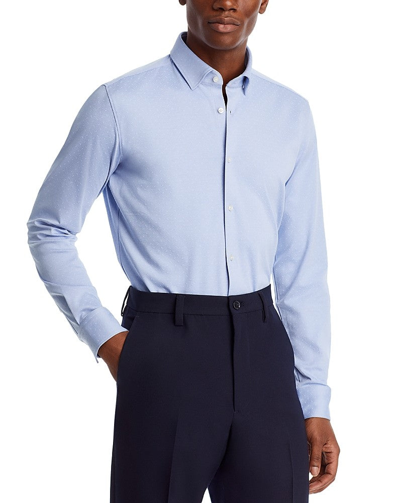 Hugo Men Slim fit Dress Shirt Large 16.5 in Long Sleeve Blue